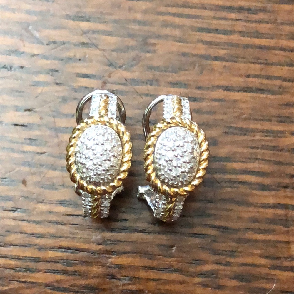 14k Gold and Diamond Earrings